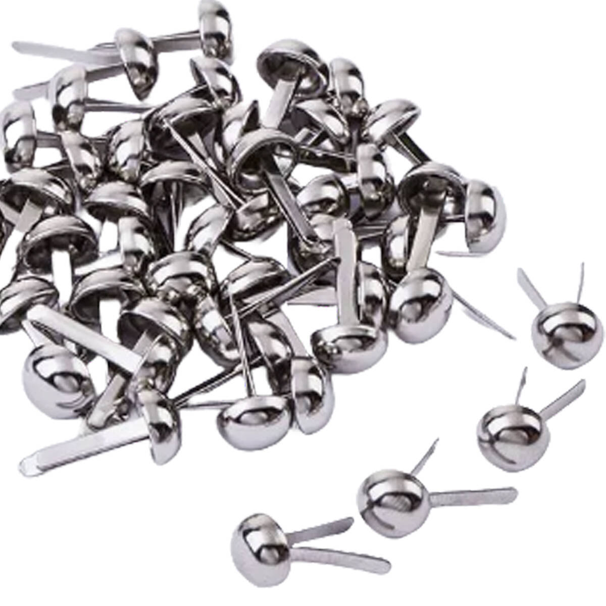 底鋲 円型 シルバー 6mm 150個 差し込み 式 かばん ロンドン鋲 レザークラフト スタッズ ハンドメイド パーツ DIY 足割れ 修理 金具拍卖