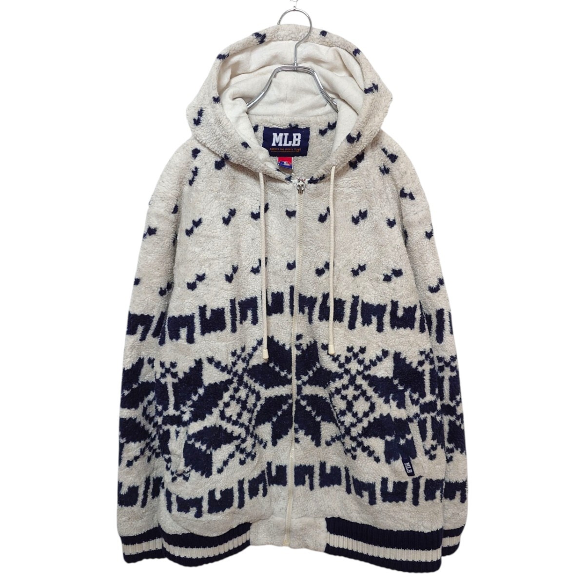 【MLB】ノルディック柄 中綿入り アウター ボアパーカー A-3964拍卖