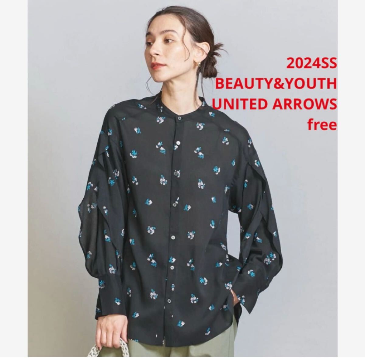 ほぼ新品*BEAUTY&YOUTH UNITED ARROWSフラワーブラウス拍卖