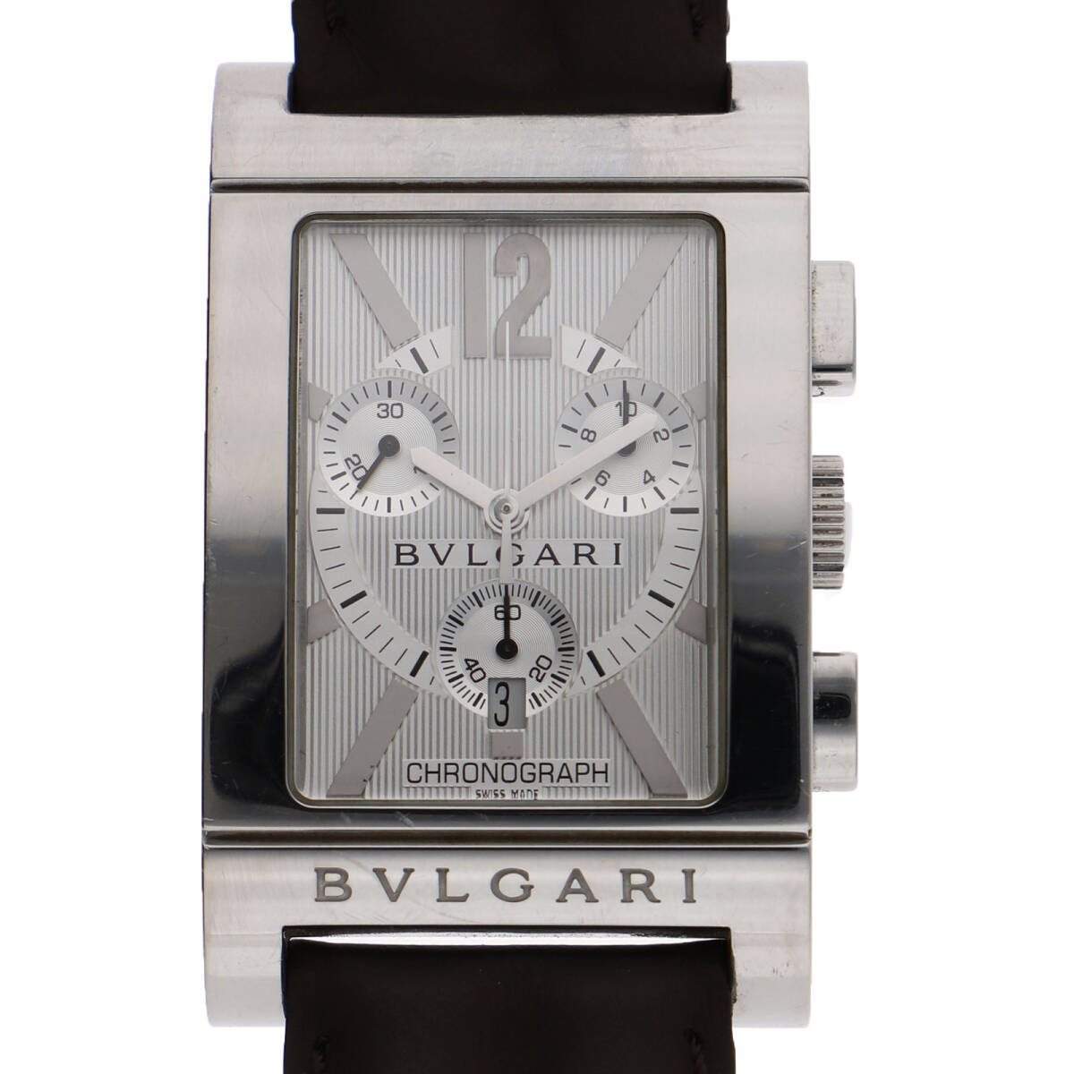 BVLGARI ブルガリ RTC49S レタンゴロ シルバーダイヤル SS/レザー クオーツ レディース【134403】拍卖