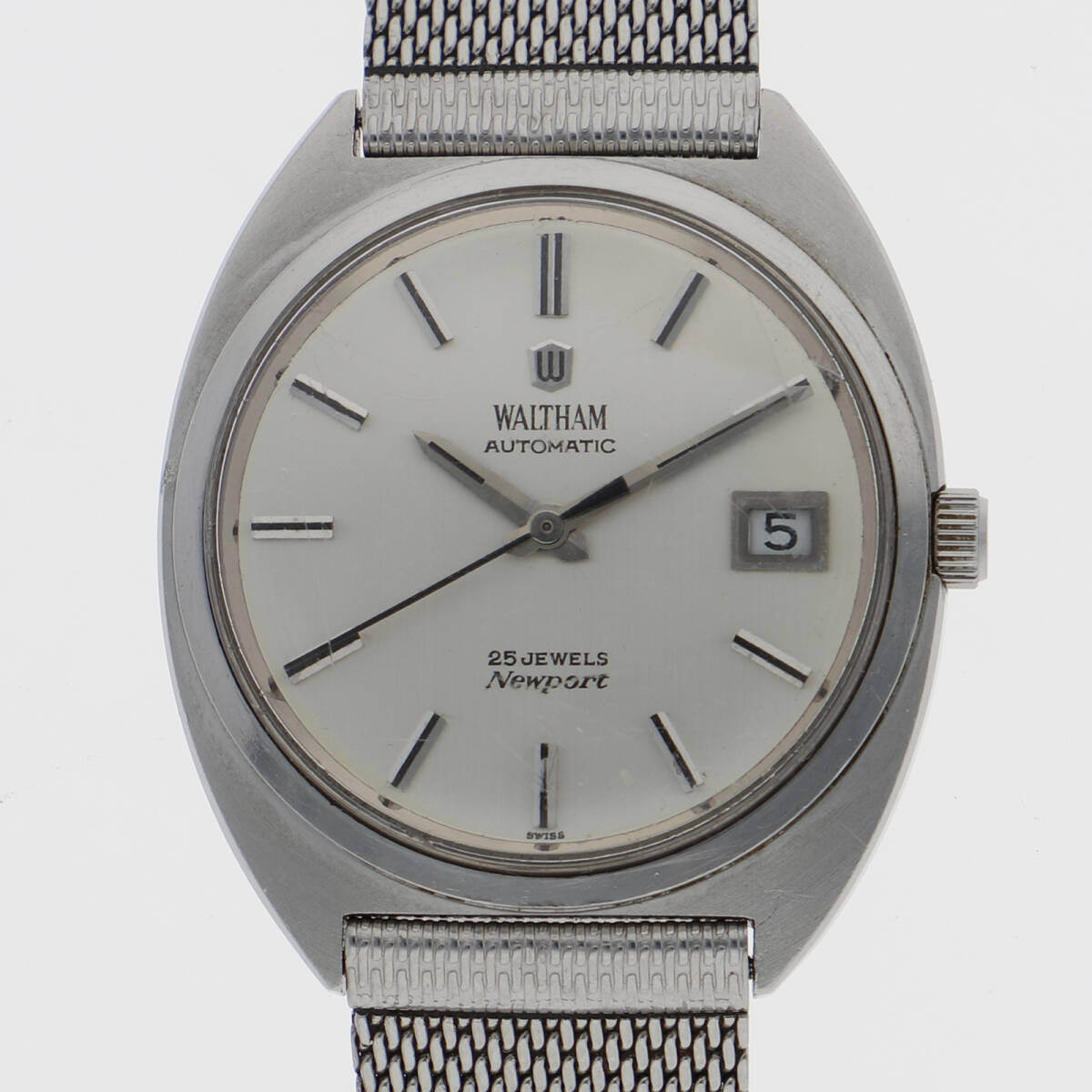 WALTHAM ウォルサム Newport シルバーダイヤル SS 自動巻き メンズ【134663】拍卖