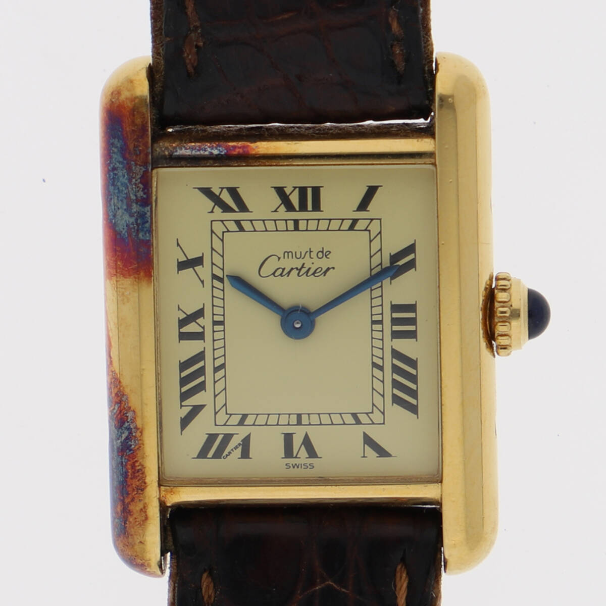 CARTIER カルティエ W1003153 マストタンクSM アイボリーダイヤル レザー/GF クオーツ レディース【134671】拍卖