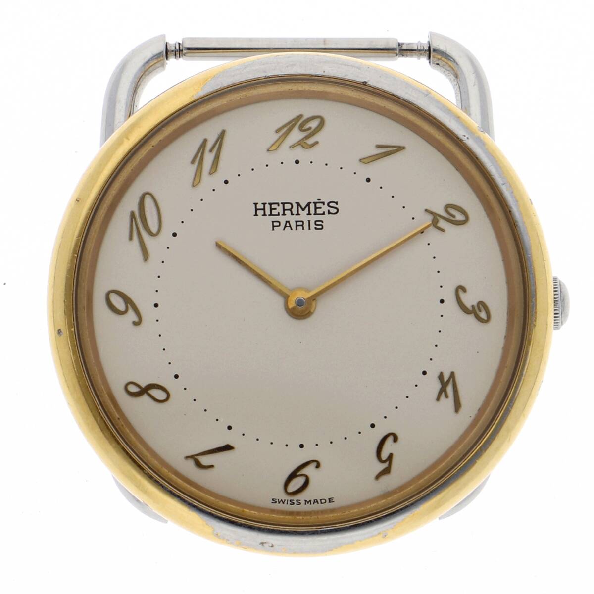 HERMES エルメス アルソー ケースのみ アイボリーダイヤル SS/GP クオーツ レディース【134135】拍卖