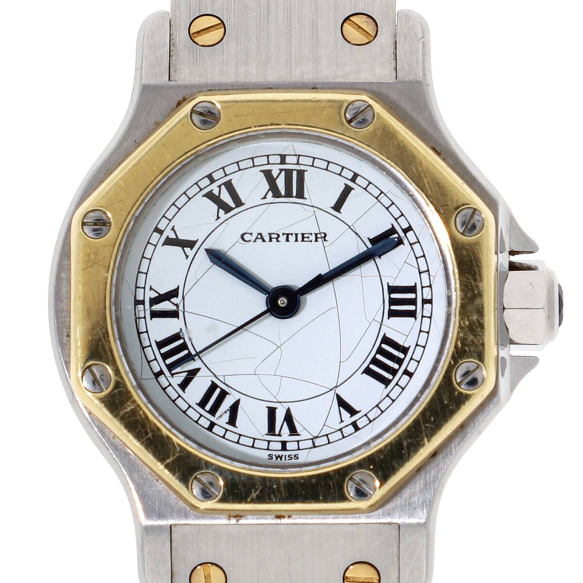 CARTIER カルティエ サントス SM ホワイトダイヤル YG/SS 自動巻き レディース【134845】拍卖