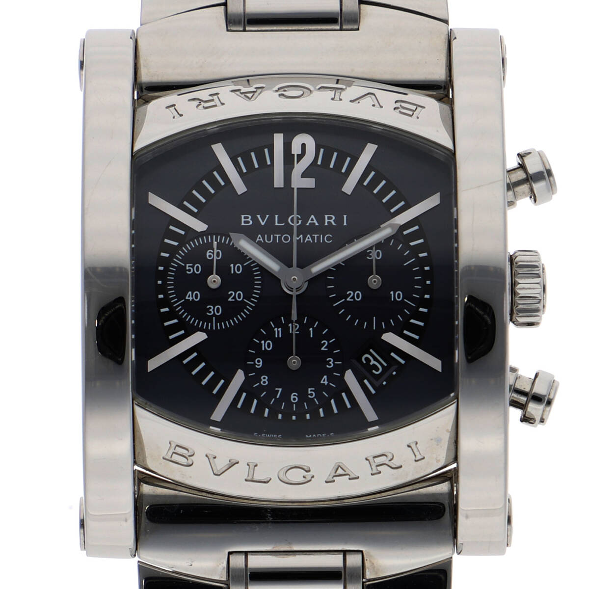 BVLGARI ブルガリ AA44SCH アショーマクロノ ネイビーダイヤル SS 自動巻き メンズ【129850】拍卖