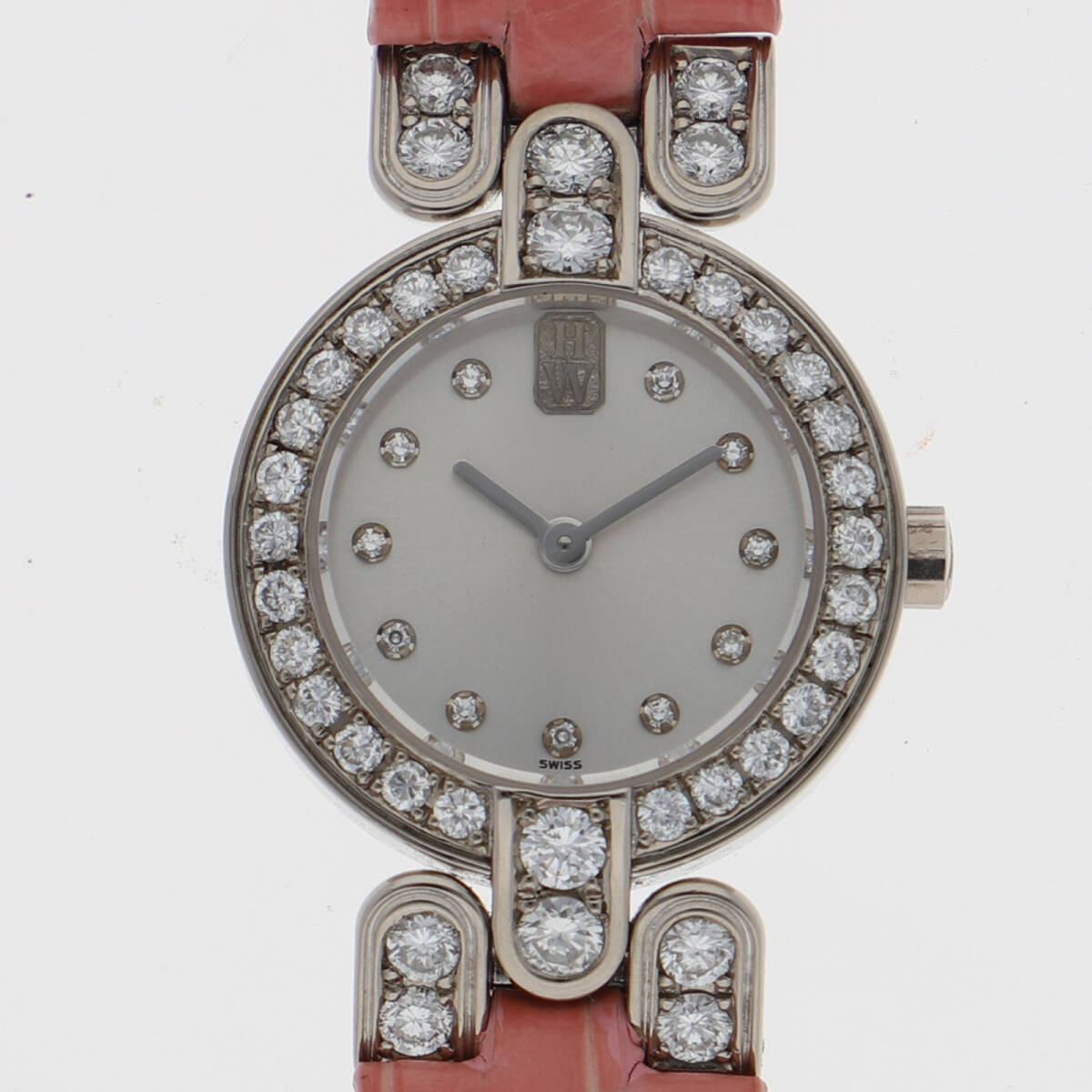 HARRY WINSTON ハリーウィンストン プルミエール シルバーダイヤル WG/レザー クオーツ レディース【134631】拍卖