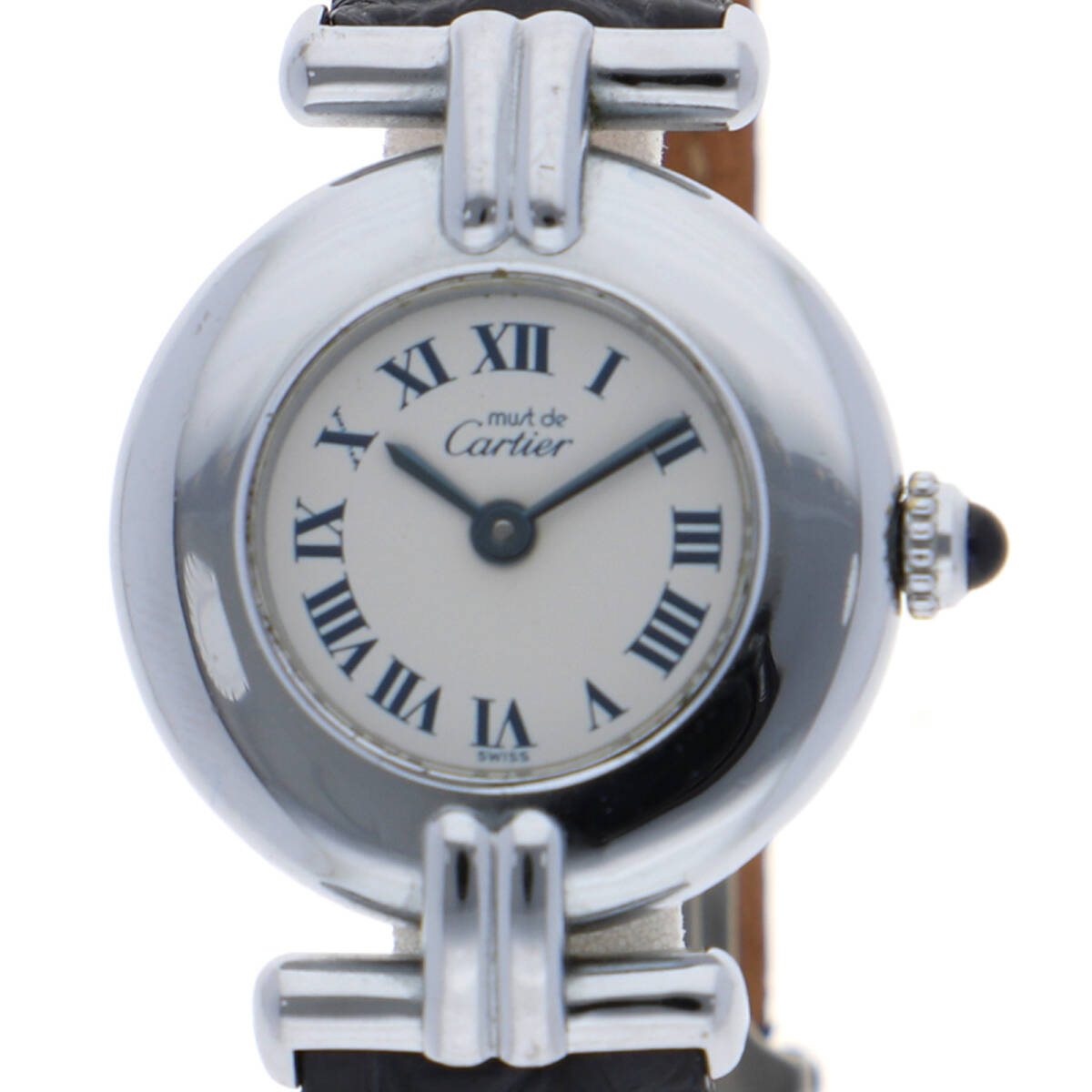 CARTIER カルティエ W1001665 マストコリゼ ホワイトダイヤル SV/レザー(クロコ) クオーツ レディース【134583】拍卖