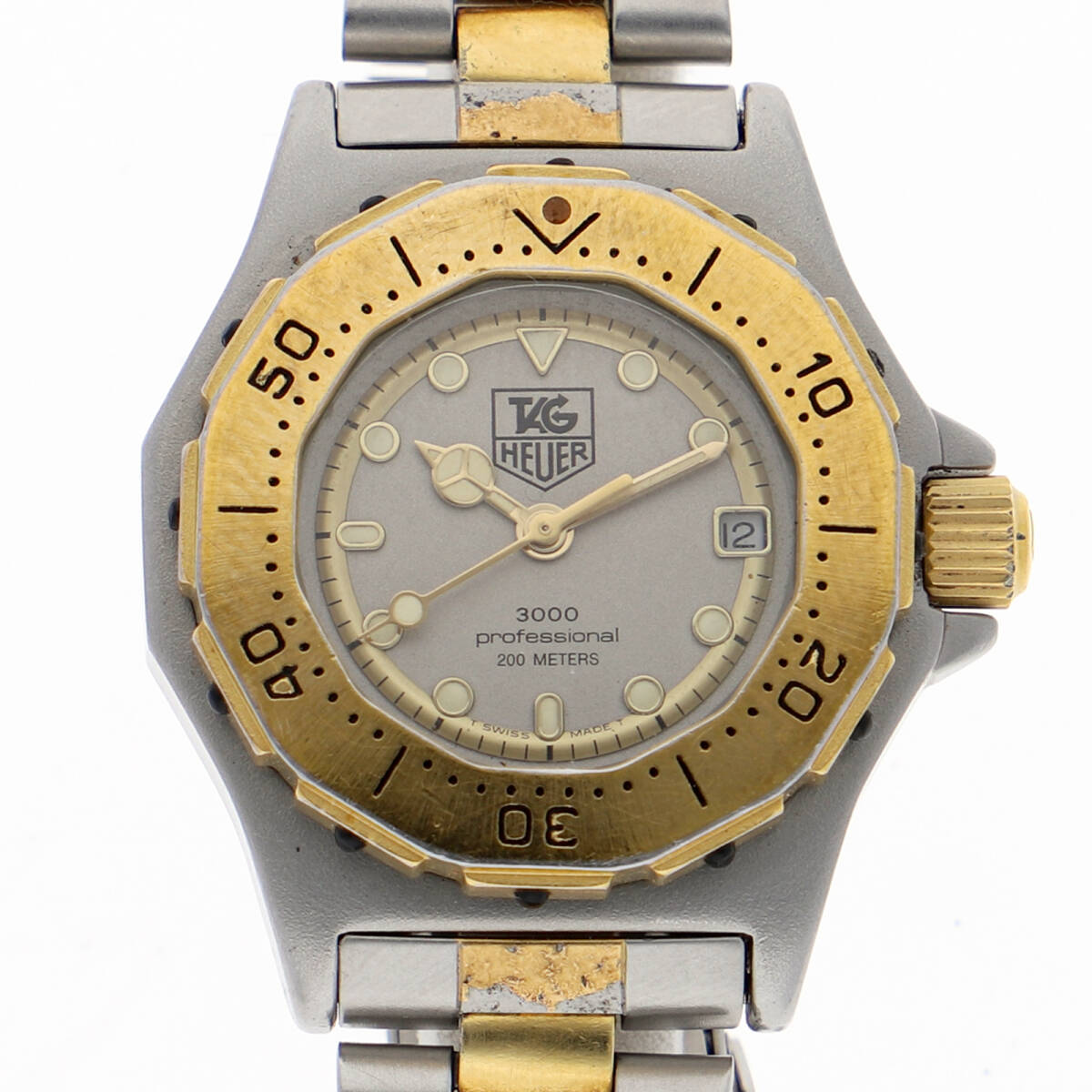 TAG HEUER タグホイヤー 934.208 プロフェッショナル3000 グレーダイヤル SS/GF クオーツ レディース【134740】拍卖