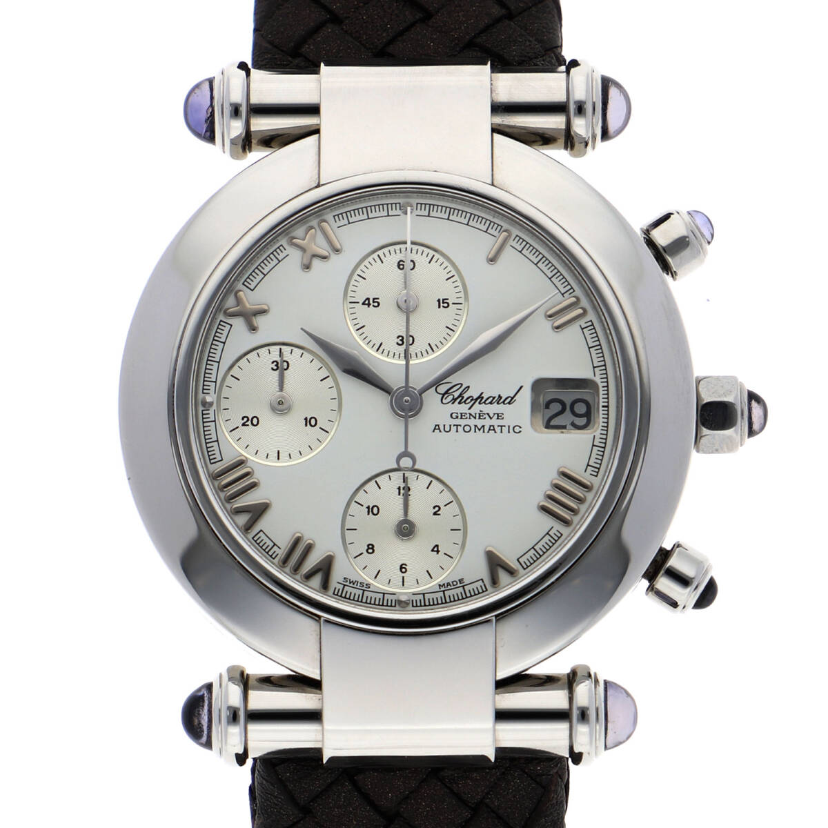 Chopard ショパール 37/8209-33 インペリアーレ ホワイトダイヤル SS/レザー 自動巻き レディース【124082】拍卖