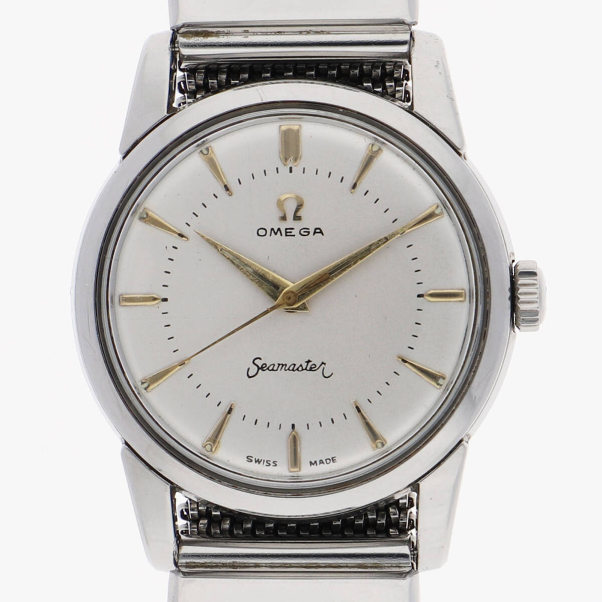 OMEGA オメガ シーマスター シルバーダイヤル SS 手巻き ユニセックス【133524】拍卖