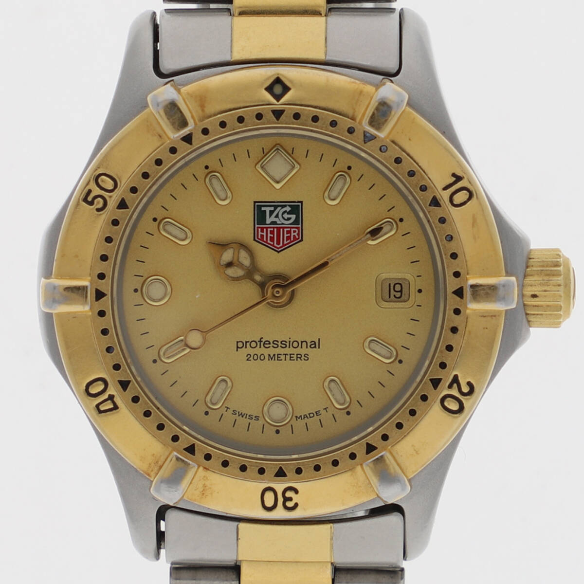 TAG HEUER タグホイヤー WE1420-R プロフェッショナル200 ゴールドダイヤル SS/GP クオーツ レディース【135379】拍卖