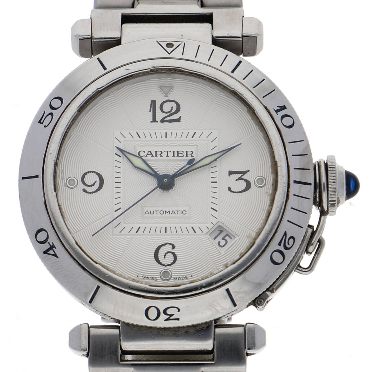 CARTIER カルティエ W31059H3 パシャ シルバーダイヤル SS 自動巻き メンズ【134674】拍卖