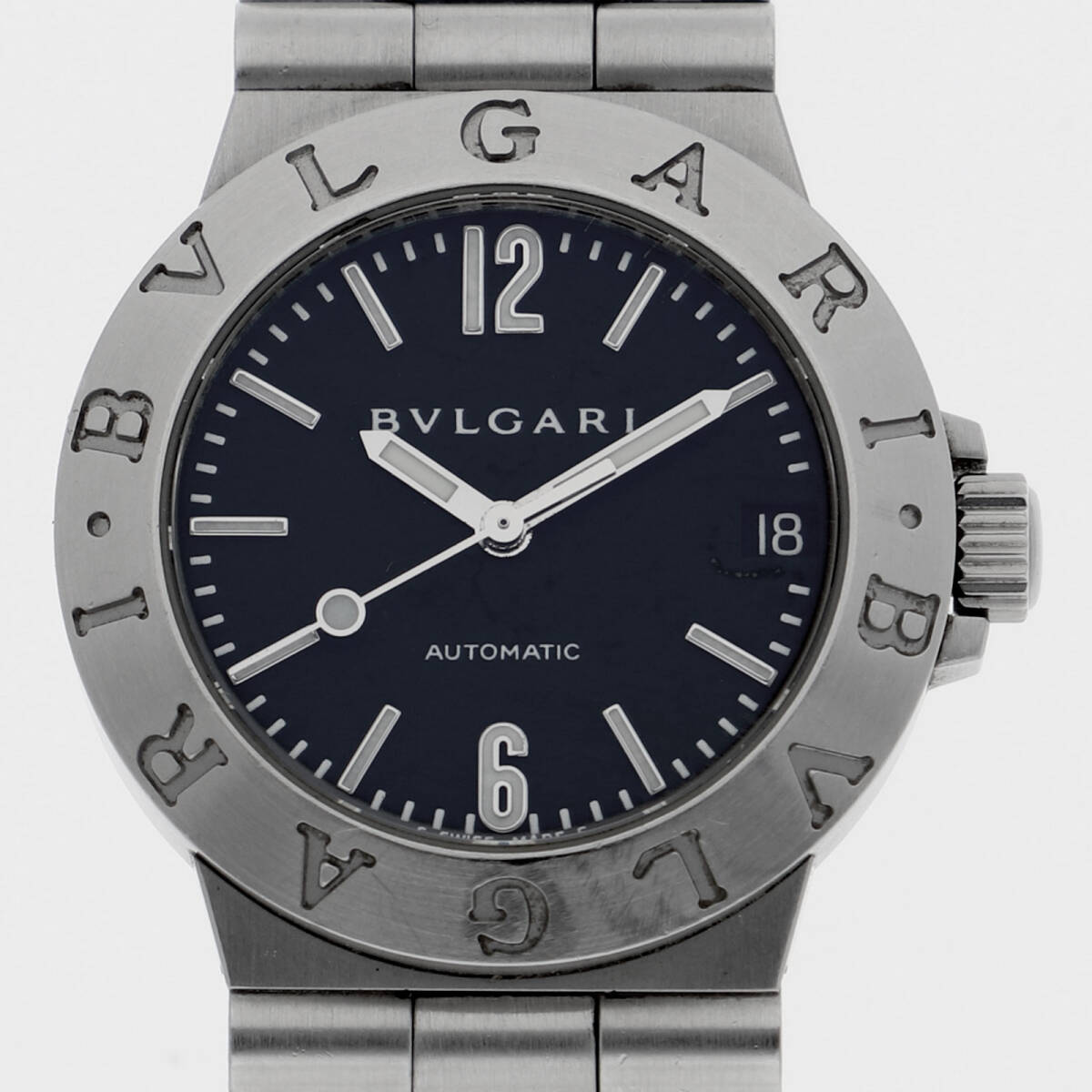 BVLGARI ブルガリ LCV29S ディアゴノ ブラックダイヤル SS 自動巻き レディース【135236】拍卖