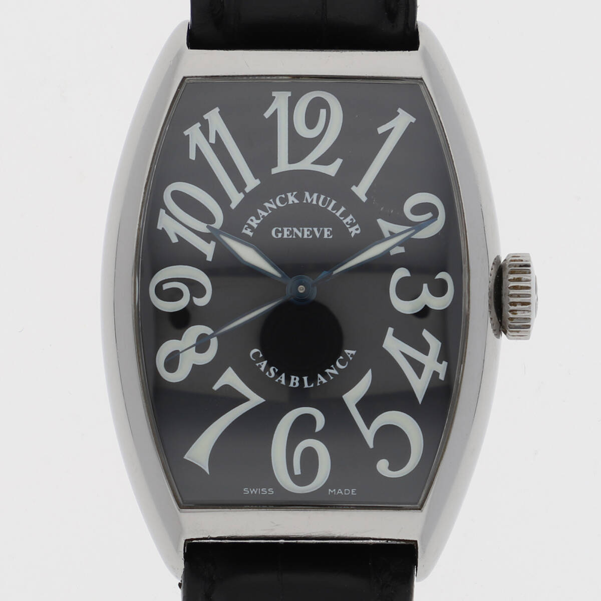 FRANCK MULLER フランクミュラー 5850 カサブランカ ブラックダイヤル SS/レザー 自動巻き メンズ【135256】拍卖