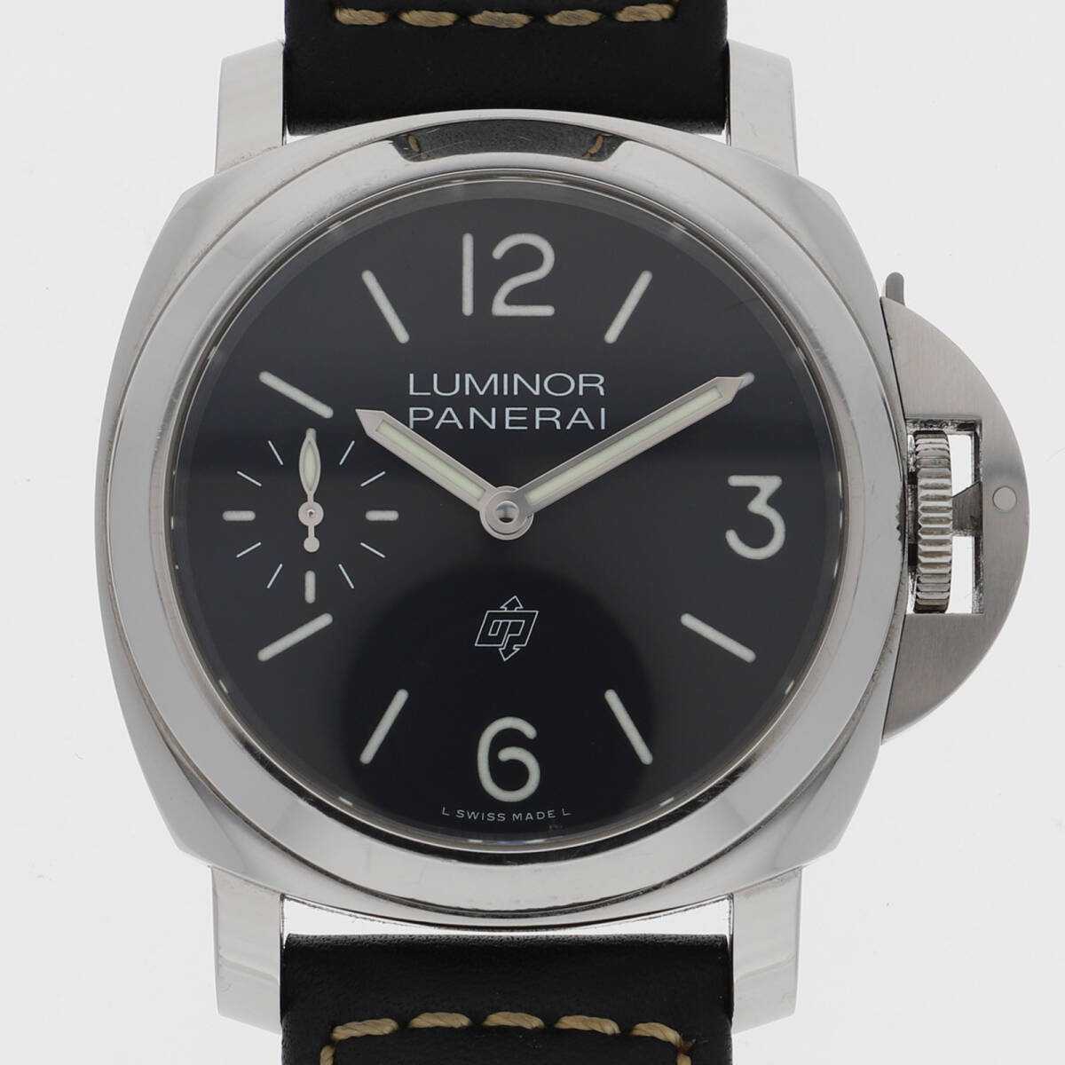 PANERAI パネライ PAM01084 ルミノールロゴ ブラックダイヤル SS/レザー 手巻き メンズ【135238】拍卖