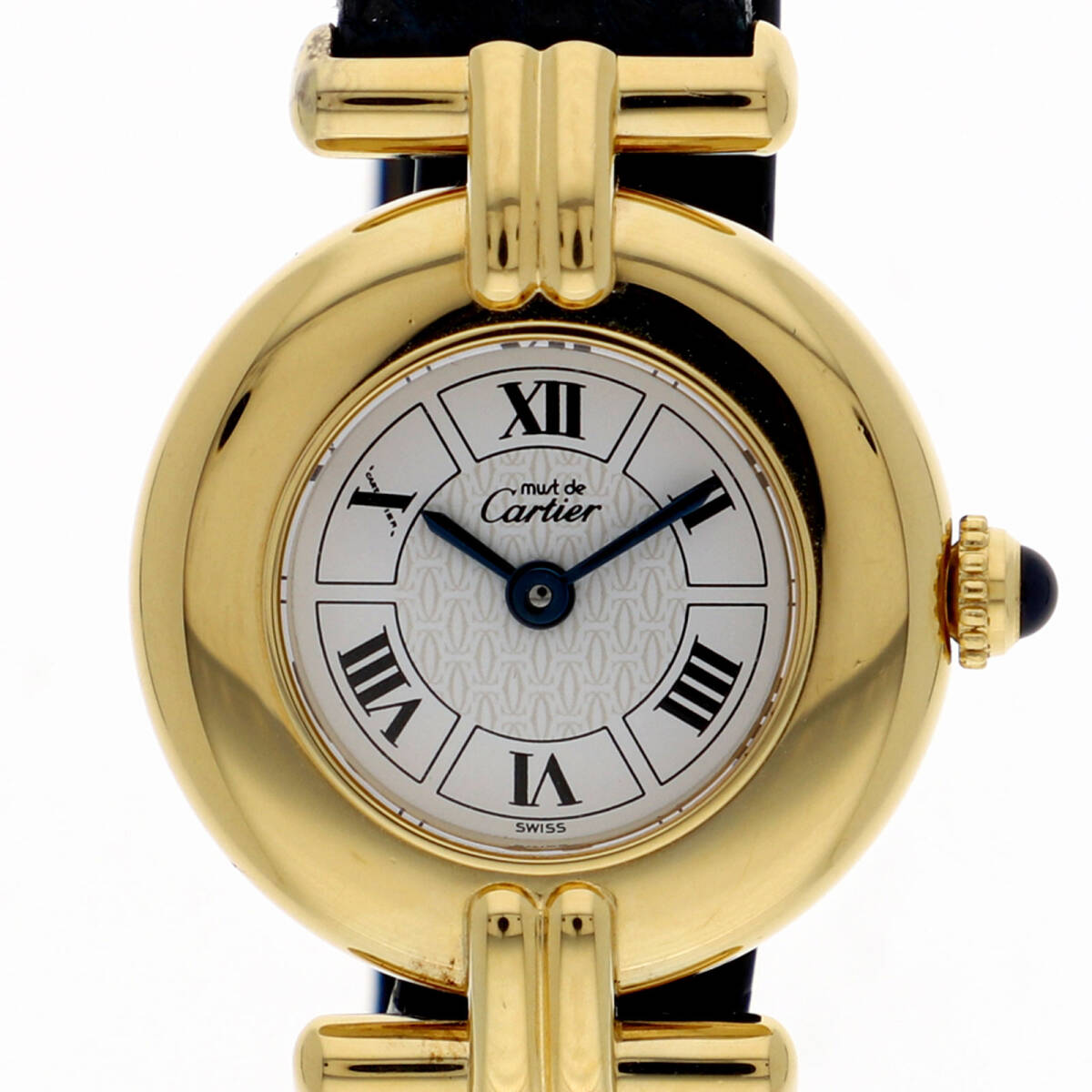 CARTIER カルティエ W1009954 マストコリゼ ホワイトダイヤル SS/レザー(クロコ) クオーツ 純正ボックス 保証書 レディース【135483】拍卖