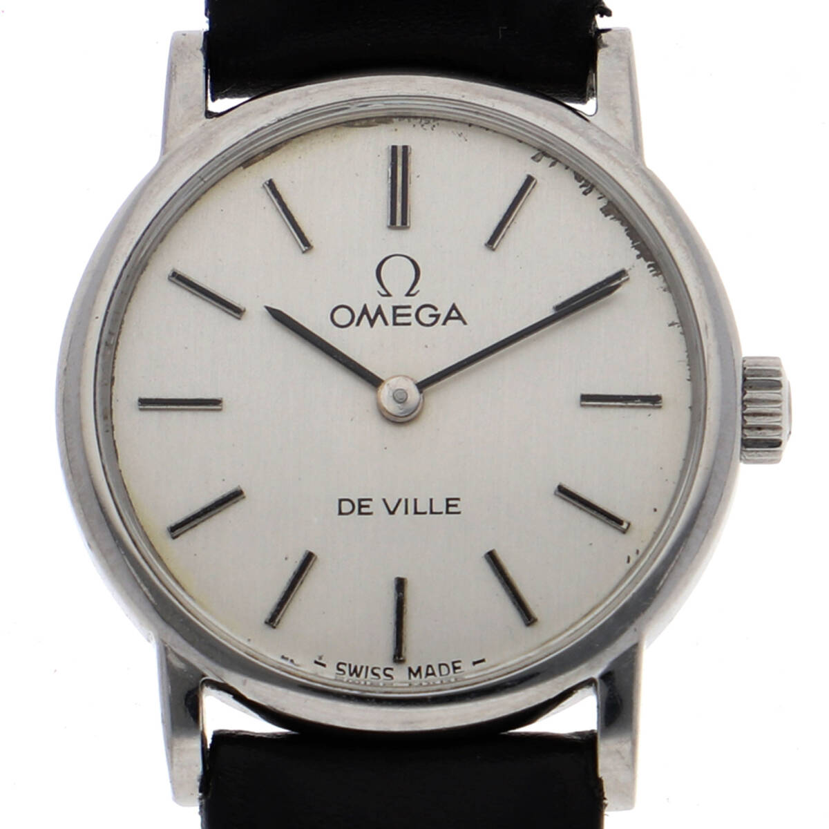 OMEGA オメガ デヴィル シルバーダイヤル SS/レザー 手巻き レディース【135468】拍卖