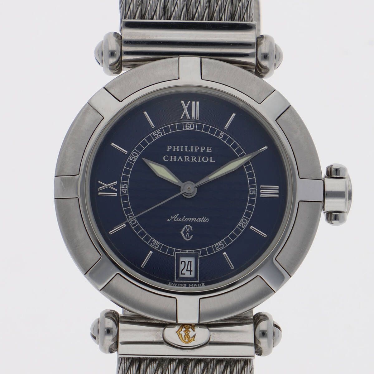 PHILIPPE CHARRIOL フィリップ・シャリオール ネイビーダイヤル SS 自動巻き メンズ【135521】拍卖