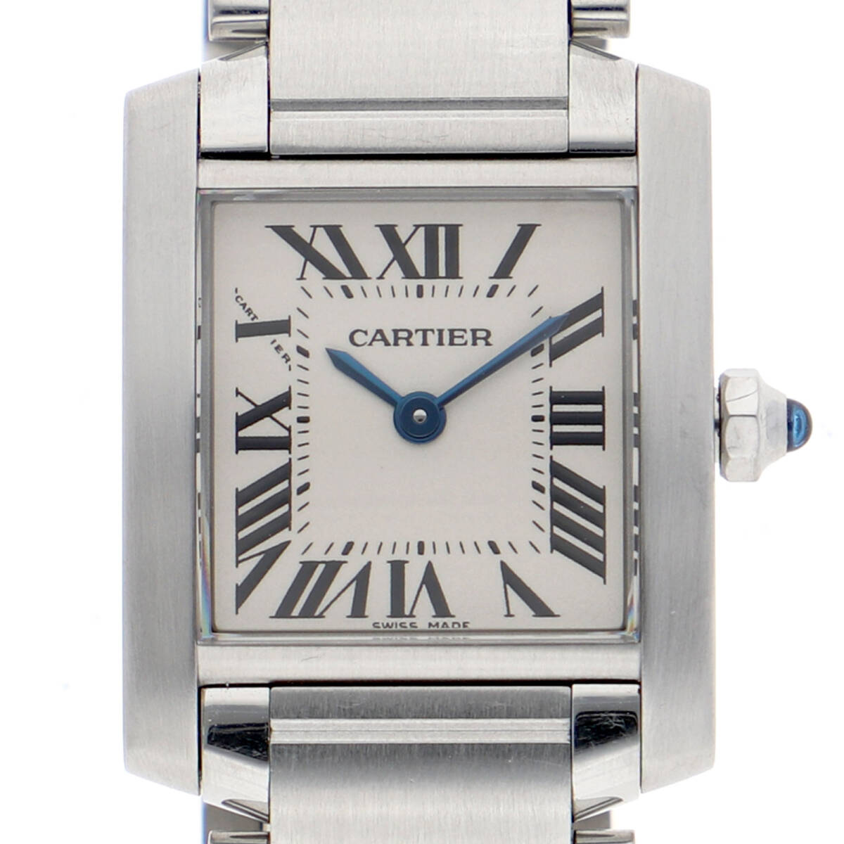 CARTIER カルティエ W51008Q3 タンクフランセーズSM シルバーダイヤル SS クオーツ レディース【135669】拍卖
