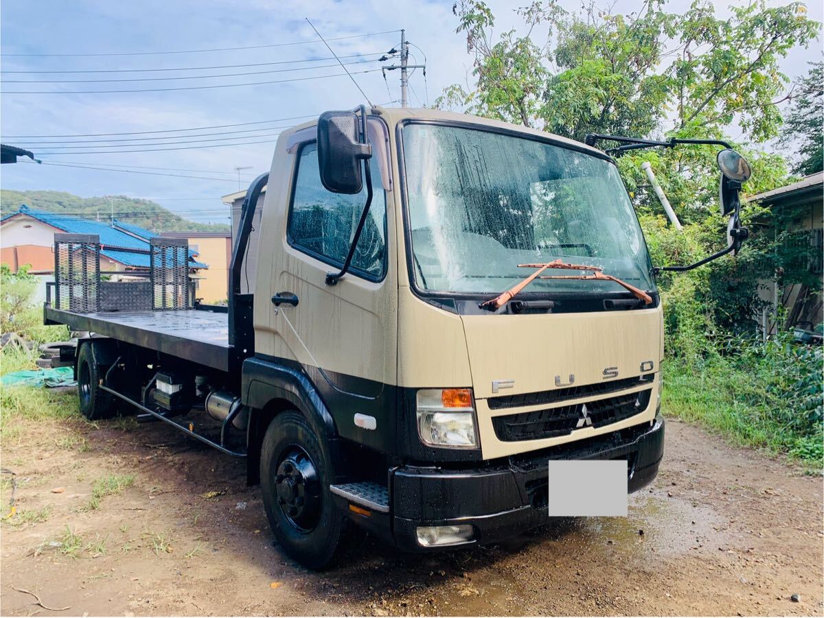 平成21年 三菱ふそう ファイター 4t車 セフティーローダー 車検R8/9月30日 最大積載量3400Kg 6速ミッション エアーブレーキ ヴィンチ付き拍卖
