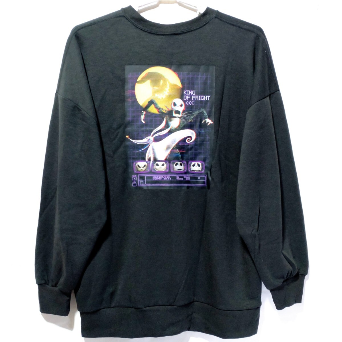 特価/未使用【サイズ=4L(3XL)】NIGHTMARE BEFORE CHRISTMAS/ナイトメア/メンズ/ポンチ生地/スウェット/トレーナー/胸囲=110~118cm/濃灰拍卖