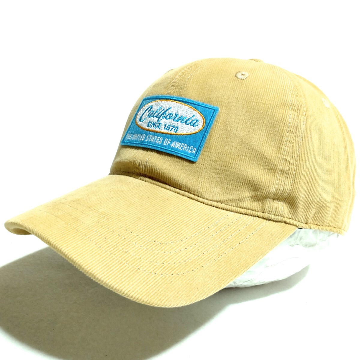 特価/未使用【サイズ=56~59cmフリー】ノーブランド/男女兼用/アメカジ/カリフォルニアロゴワッペン/コーディロイ/キャップ/beige拍卖