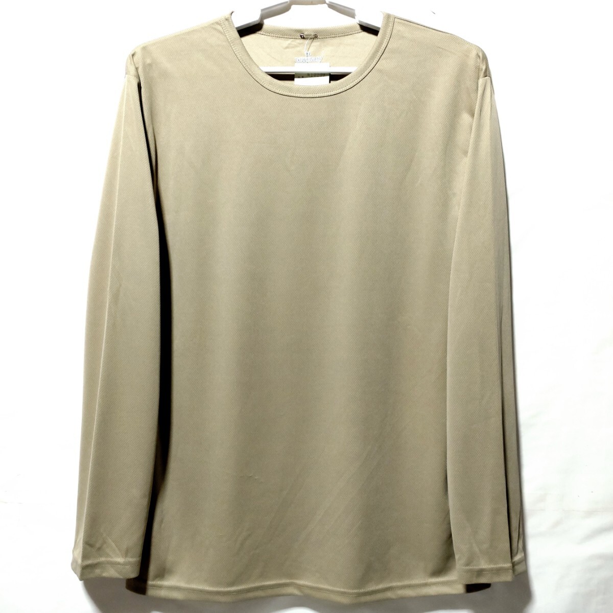 特価/未使用【サイズ=XL(LL)】ノーブランド/メンズ/メッシュ/長袖/Tシャツ/胸囲=104~112cm/beige拍卖