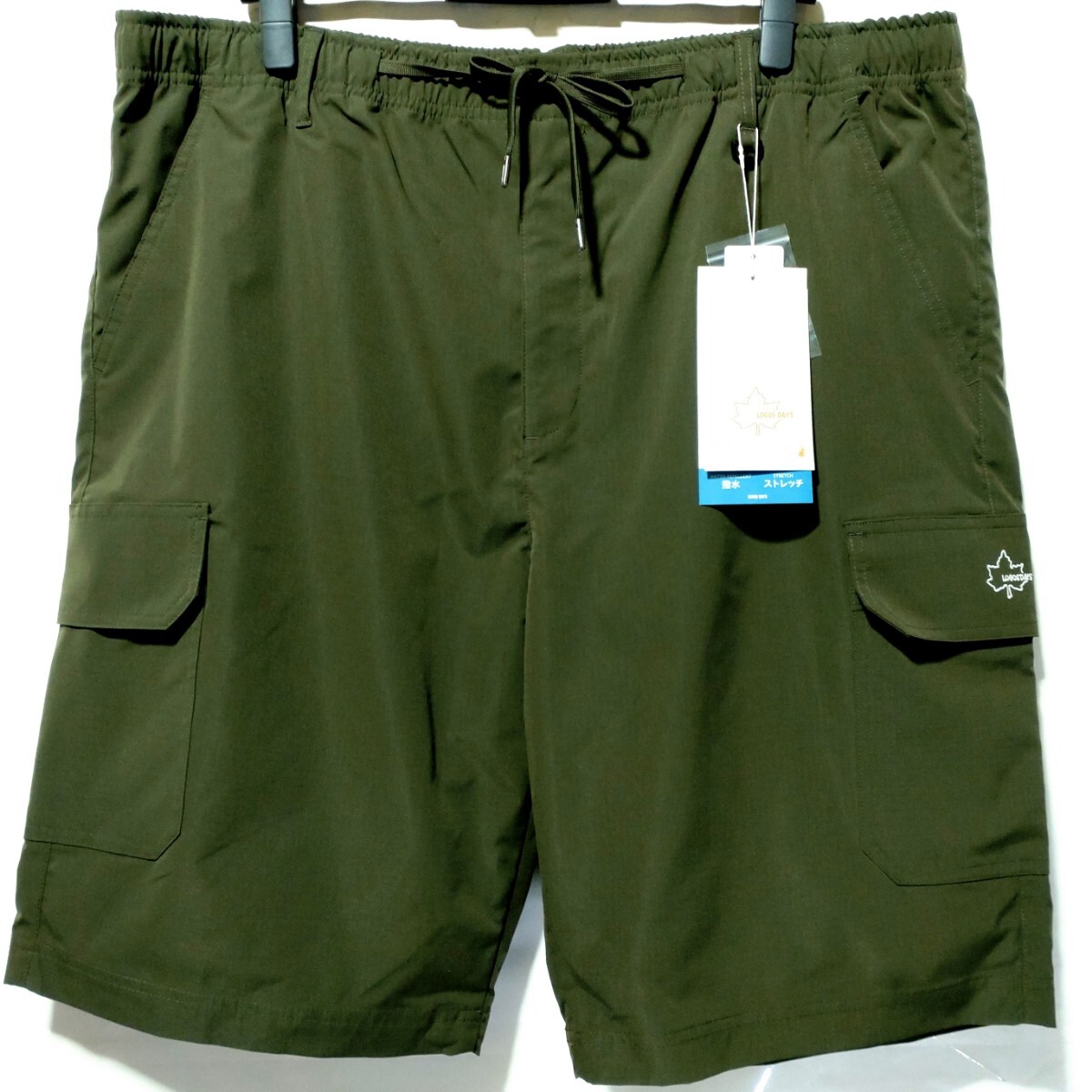 特価/未使用【サイズ=4L(3XL)】LOGOS DAYS/ロゴス デイズ/メンズ/撥水/ストレッチ/ハーフ/カーゴパンツ/胴囲=104~114cm/khaki拍卖