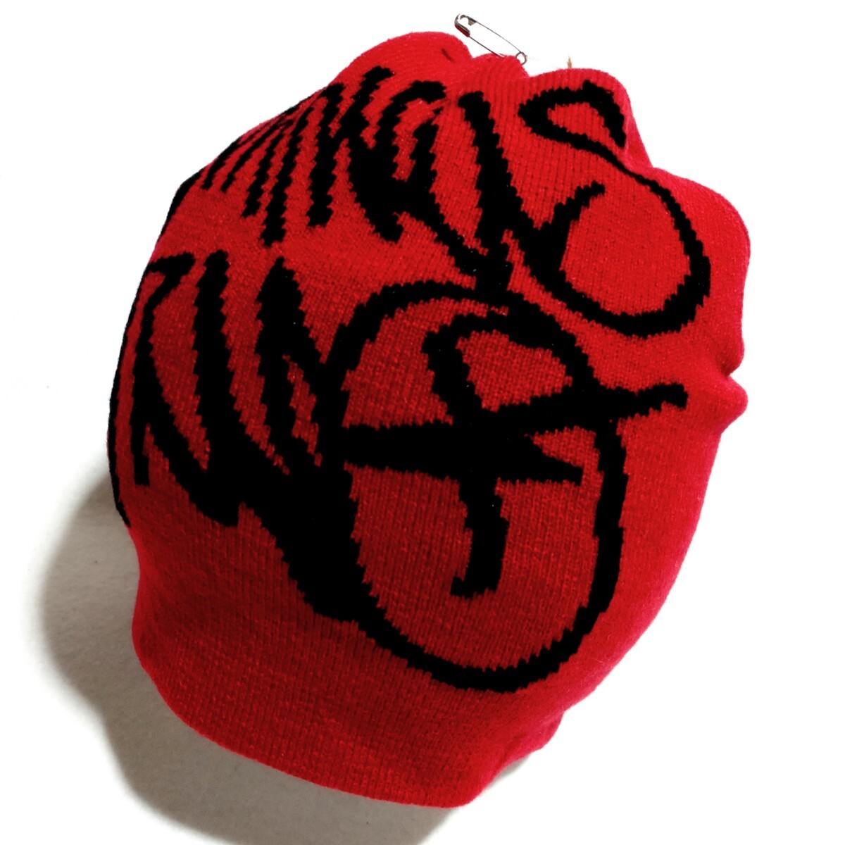 特価/未使用【サイズ=アダルトフリー】ノーブランド/ヒップホップフォント柄/男女兼用/ニットキャップ/red×black拍卖