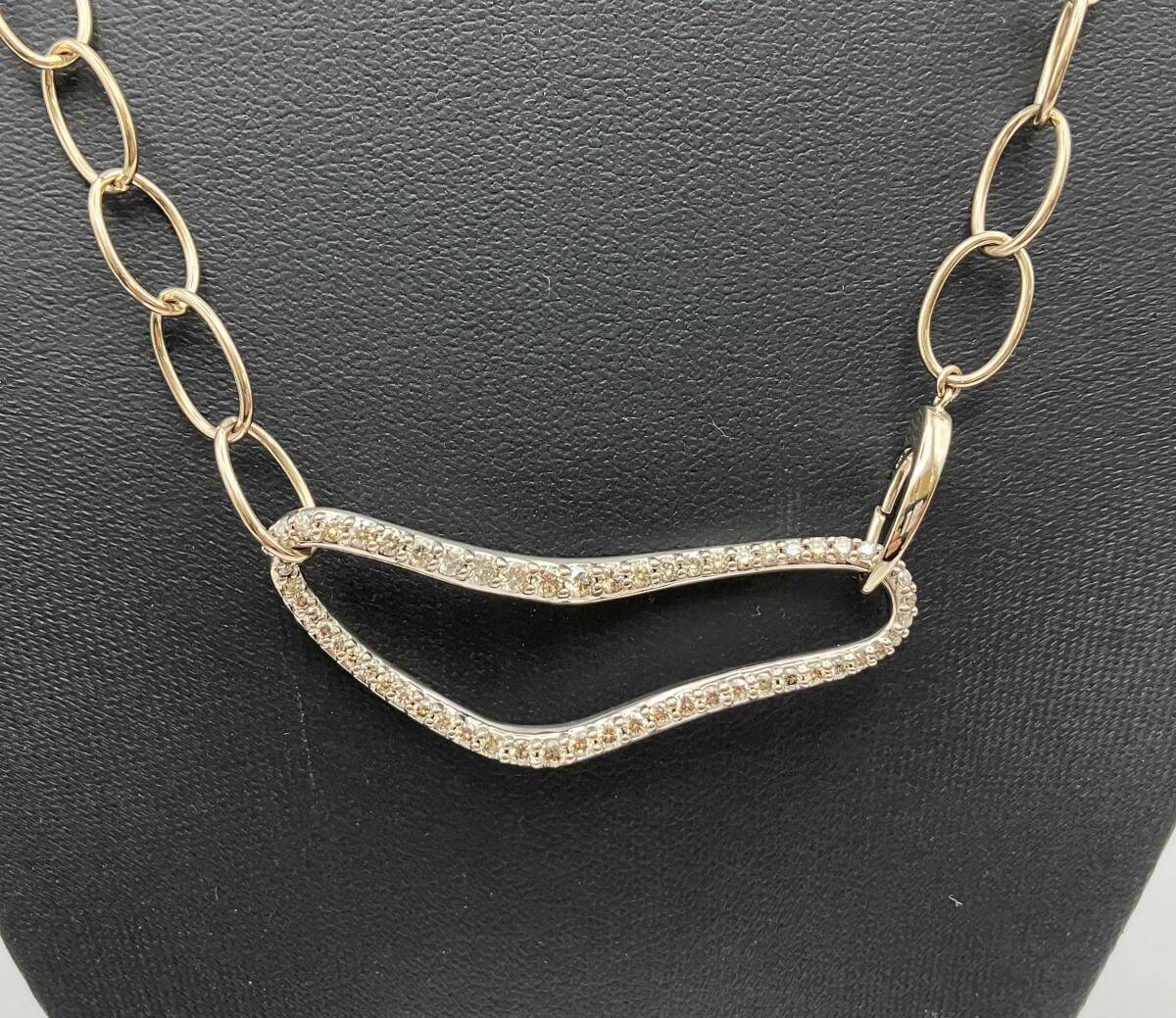 カシケイ マーシネス K18BG ネックレス 天然ダイヤモンド1.30ct 約42cm 24.3g ソーティング付き拍卖