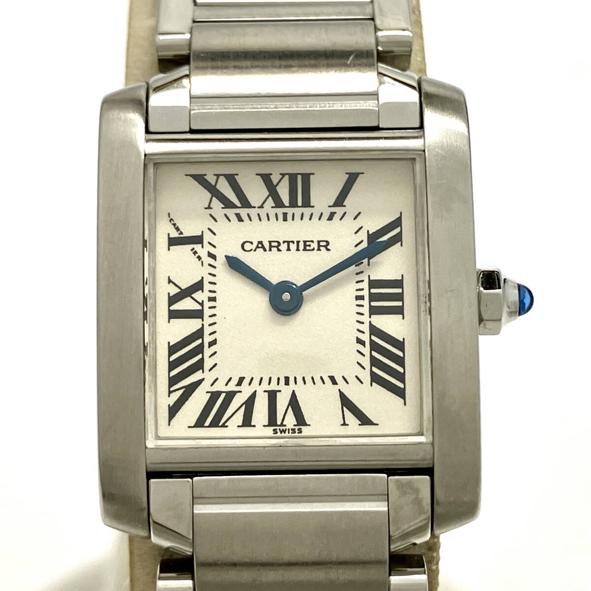 取説 付 Cartier カルティエ タンクフランセーズ 2384 クォーツ レディース 腕時計 2025年5月 電池交換 研磨 済拍卖