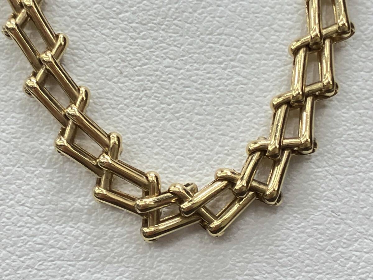 K18 デザイン ブレスレット 全長 21cm チェーン幅 0.4cm 総重量 8.4g 小キズ有り拍卖