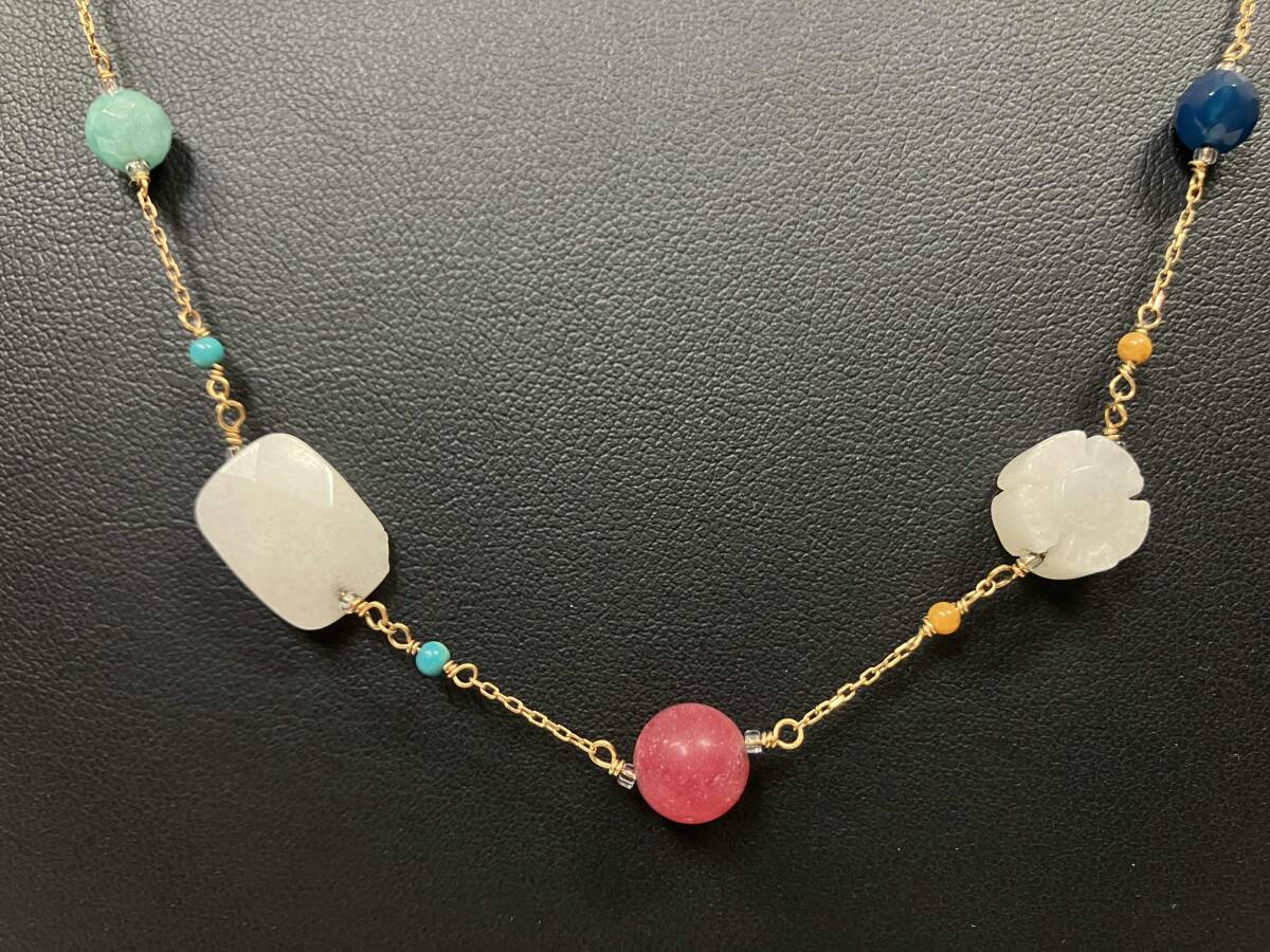 アーカー AHKAH K18 ネックレス 72cm 16.8g 販売証明書付 カラフル 引き輪 ※追記あり拍卖