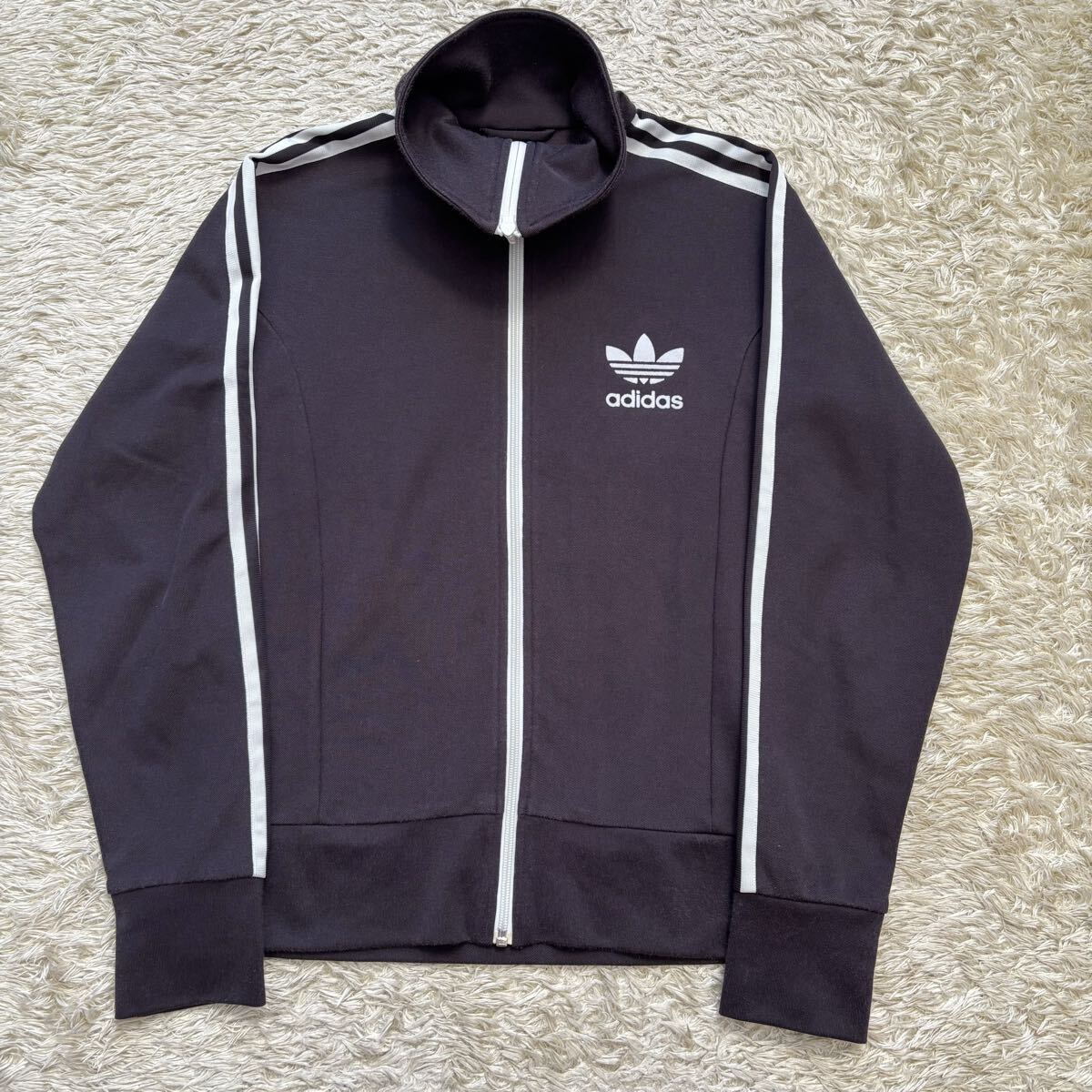 アディダス adidas 旧タグ トラックジャケット デカ襟 チャコール拍卖
