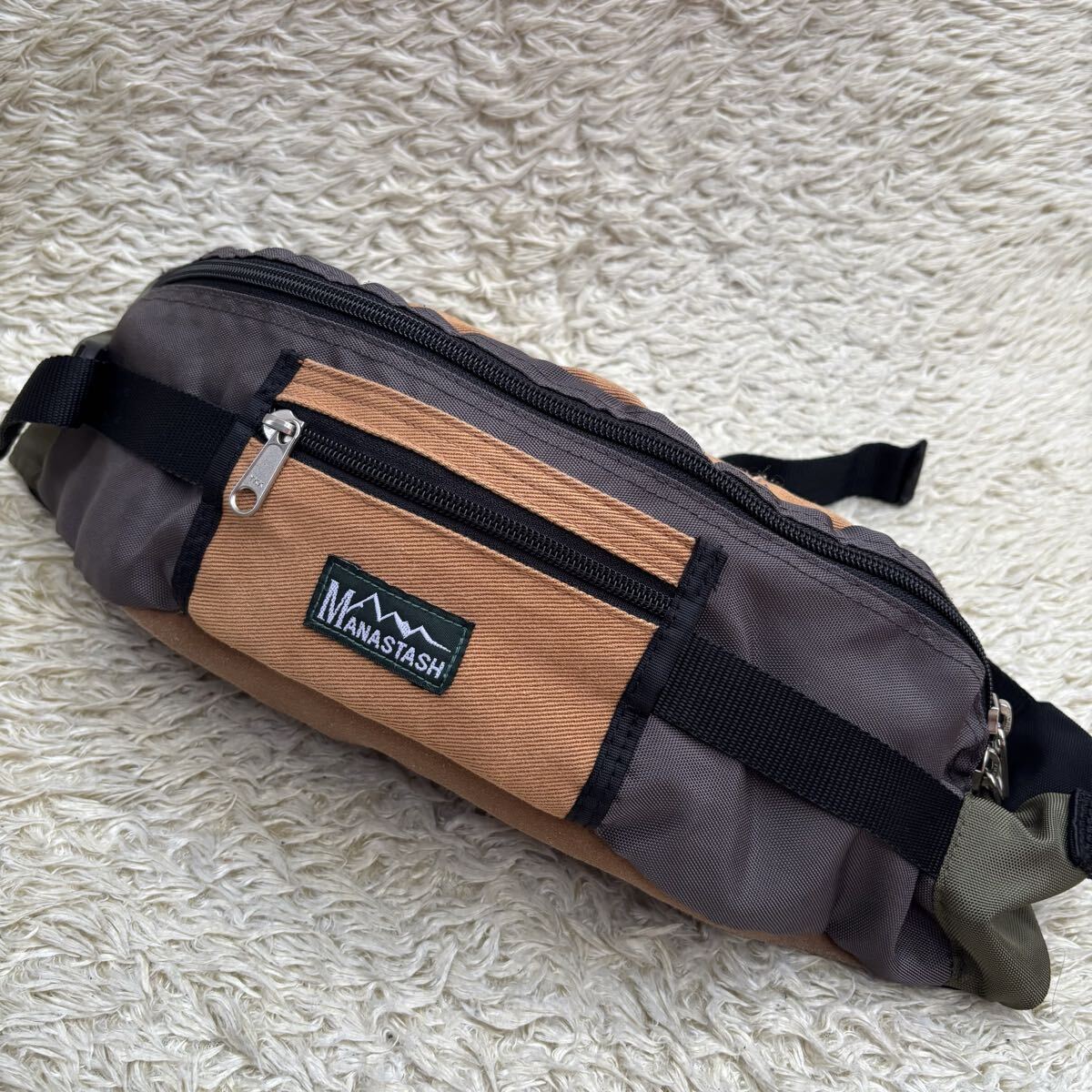 Manastash ヘンプ ビッグボディバッグ ウエストショルダー 旧ロゴ拍卖
