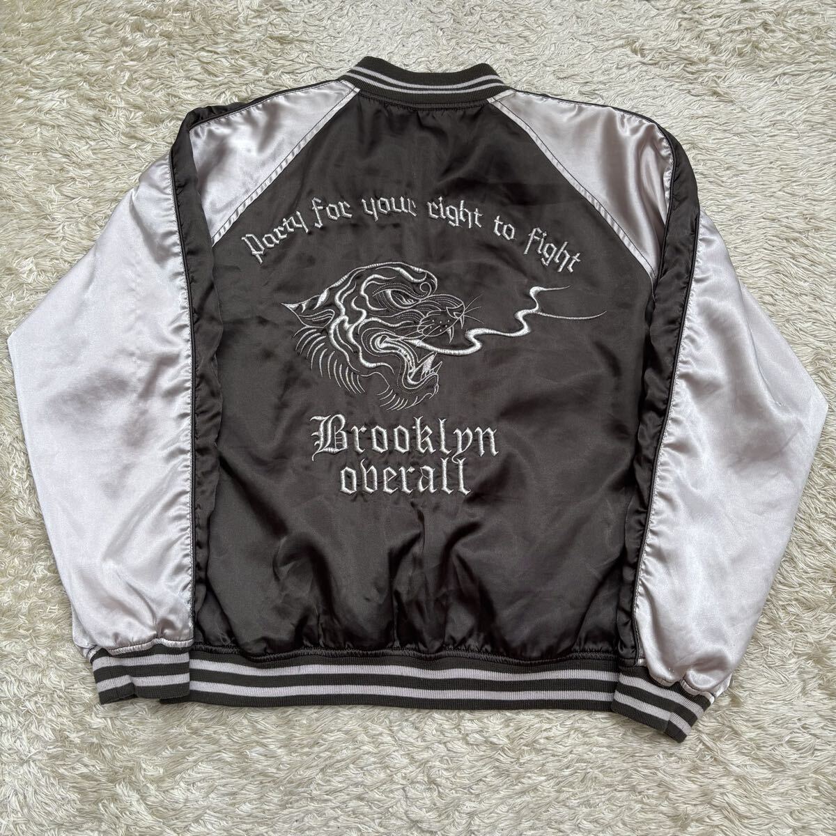 Brooklyn oberall スカジャン M グレー シルバー Y2K拍卖