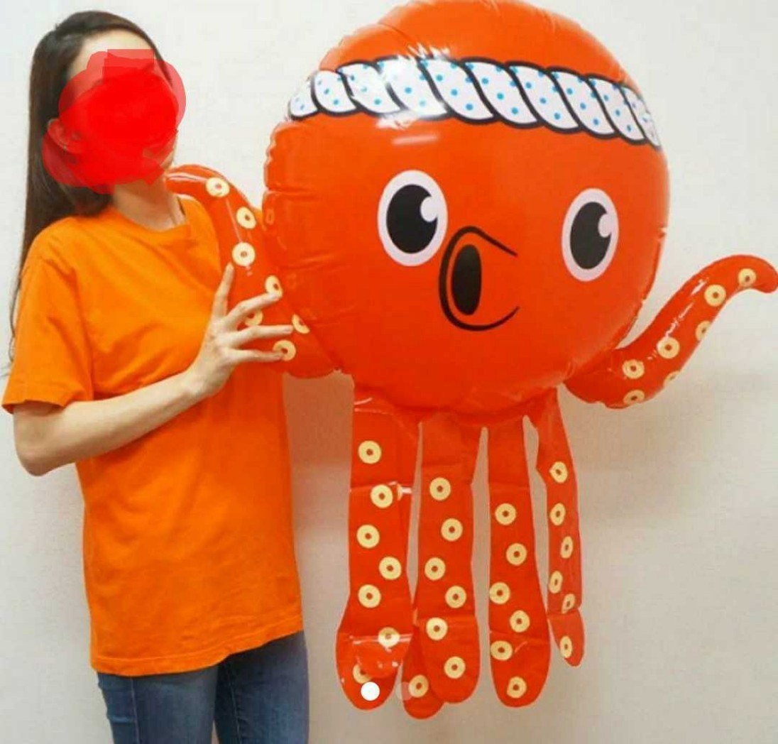 超巨大メガサイズたこバルーン:全長100cm!たこ焼き屋に最適☆検索:たこやき催事祭事タコ焼きエアPOPバルーン鮮魚店魚屋露店お祭りおまつり拍卖
