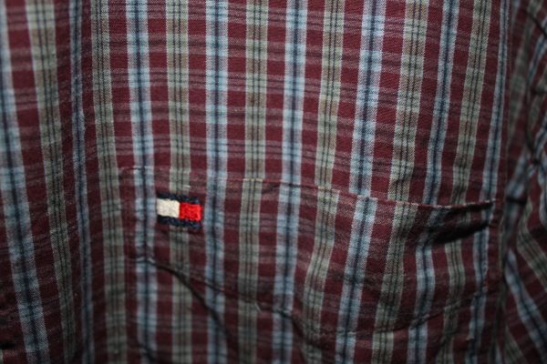 4066**2XL:トミー、大サイズ、青グレー系、長袖シャツ、良品拍卖