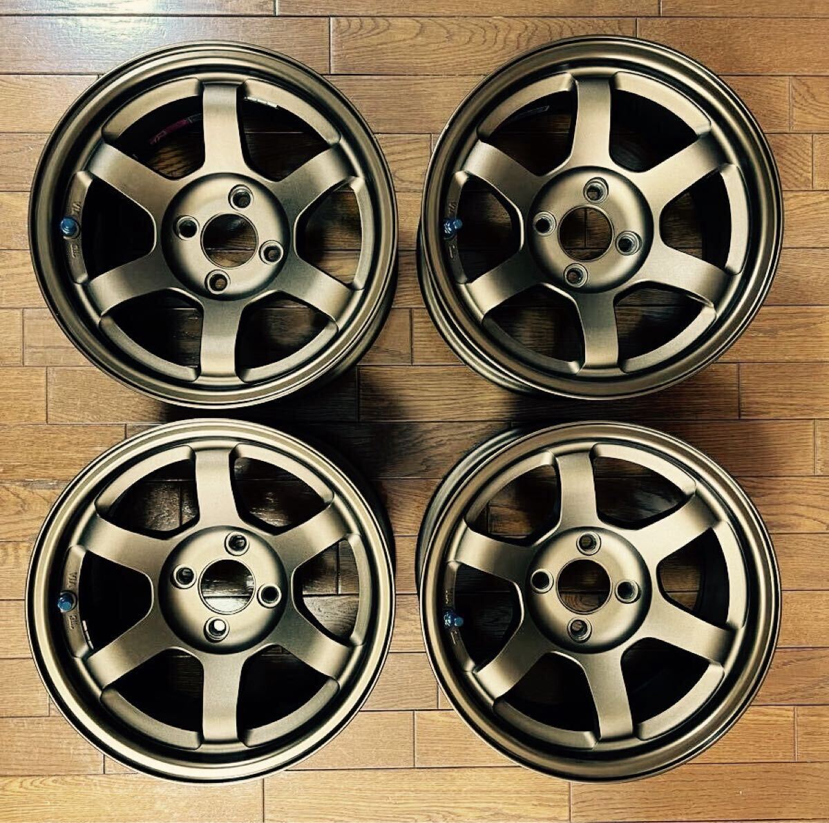 TE37 14インチ 7J オフセット0 PCD100 4H ブロンズ RAYS MTE37 ナナジェイゼロ ±0 NA NB ロードスター拍卖