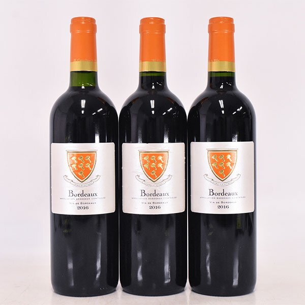 ワイン 3本セット キュヴェリエ エ フィス 2016年 赤 ※ 750ml 13% ボルドー H. Cuvelier & Fils I28S077拍卖