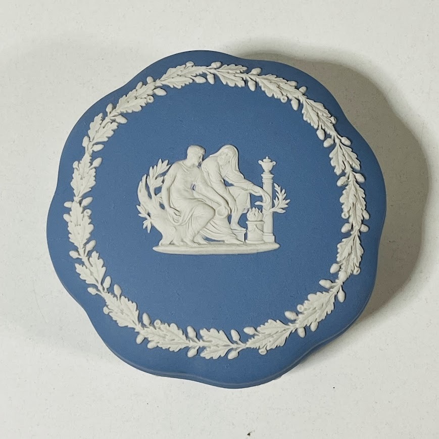★WEDGWOOD★ ウエッジウッド ジャスパー 小物入れ 直径約12.5㎝拍卖