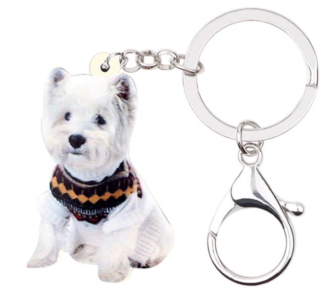 【送料無料】ウェストハイランドホワイトテリア ウェスティ B アクリル キーリング【新品】拍卖