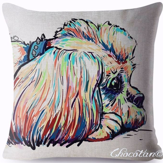 【送料無料】シーズー イラストE クッションカバー【 新品】拍卖