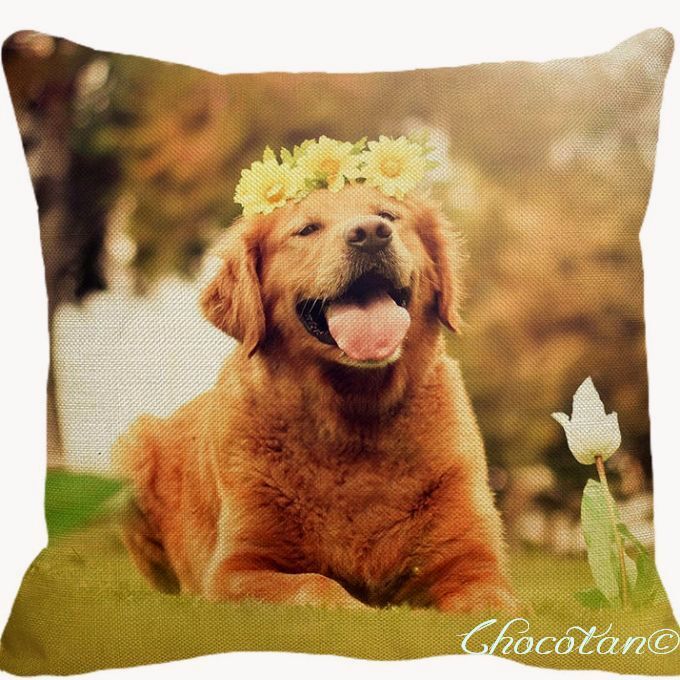 【送料無料】ゴールデンレトリバー G クッションカバー【新品】拍卖