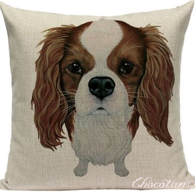 【送料無料】キャバリア イラスト 18 クッションカバー【 新品】拍卖