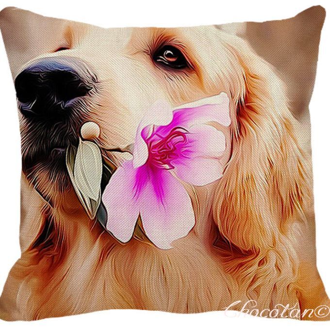 【送料無料】ゴールデンレトリバー K クッションカバー【新品】拍卖