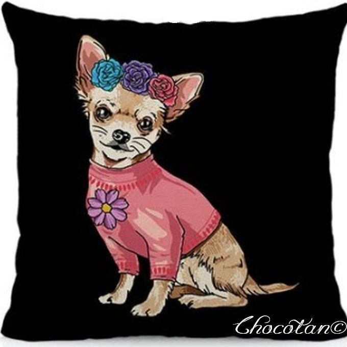 【送料無料】チワワ ② イラスト クッションカバー【新品】拍卖