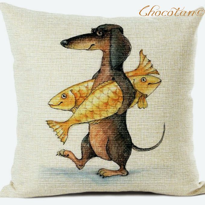 【送料無料】ダックスフンド 星座 魚座 クッションカバー【新品】拍卖