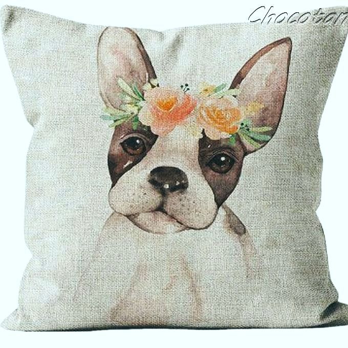 【送料無料】フレンチブルドッグ イラスト E クッションカバー 【 新品】拍卖