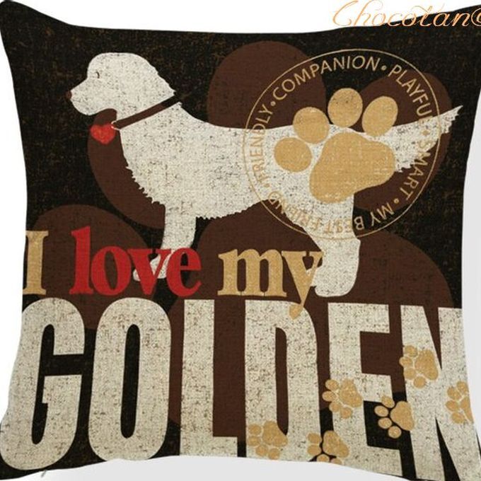 【送料無料】ゴールデンレトリバー P クッションカバー【新品】拍卖